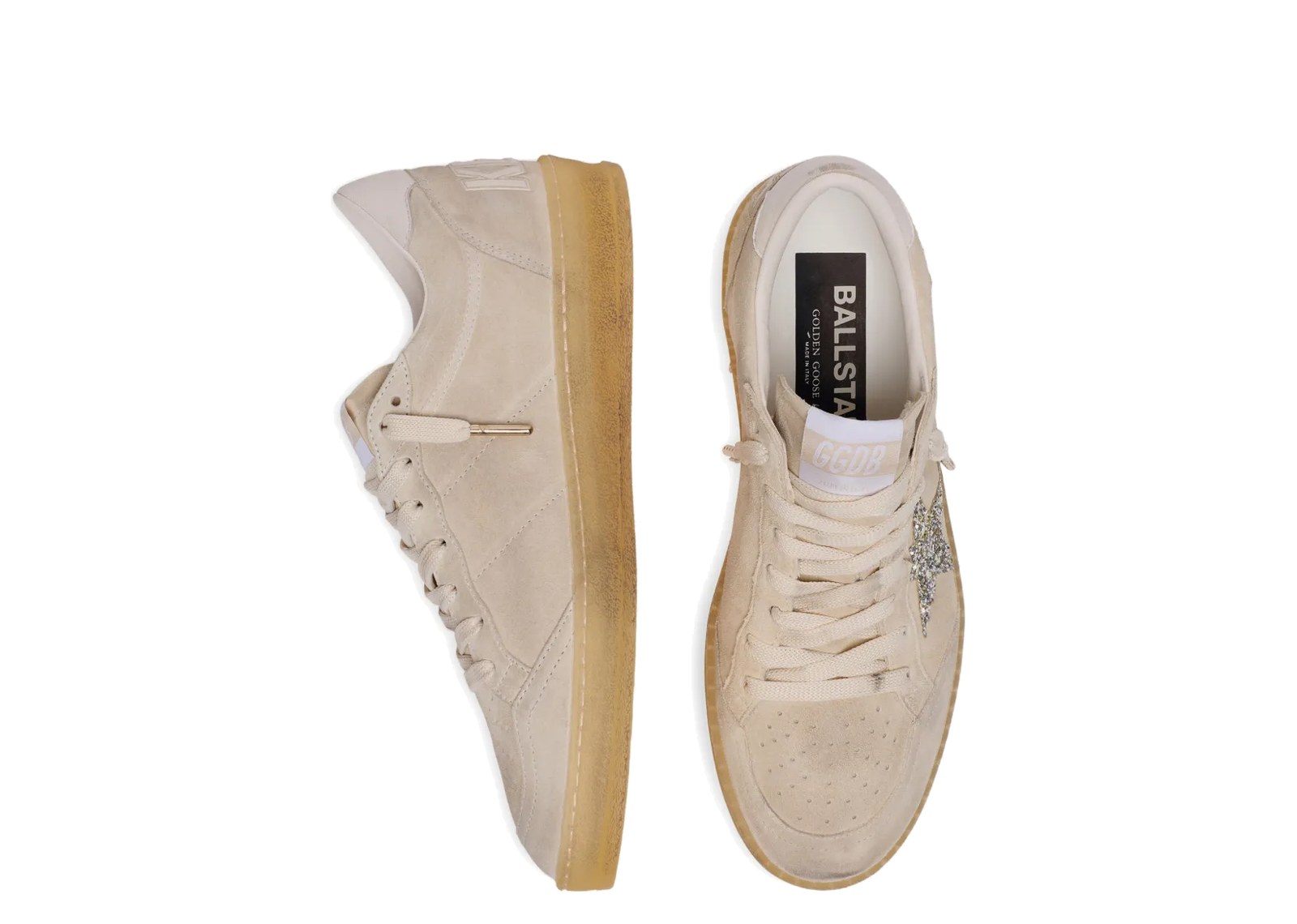Golden Goose Ball-Star Pearl Suede Silver Glitter Star (W) - görsel 3