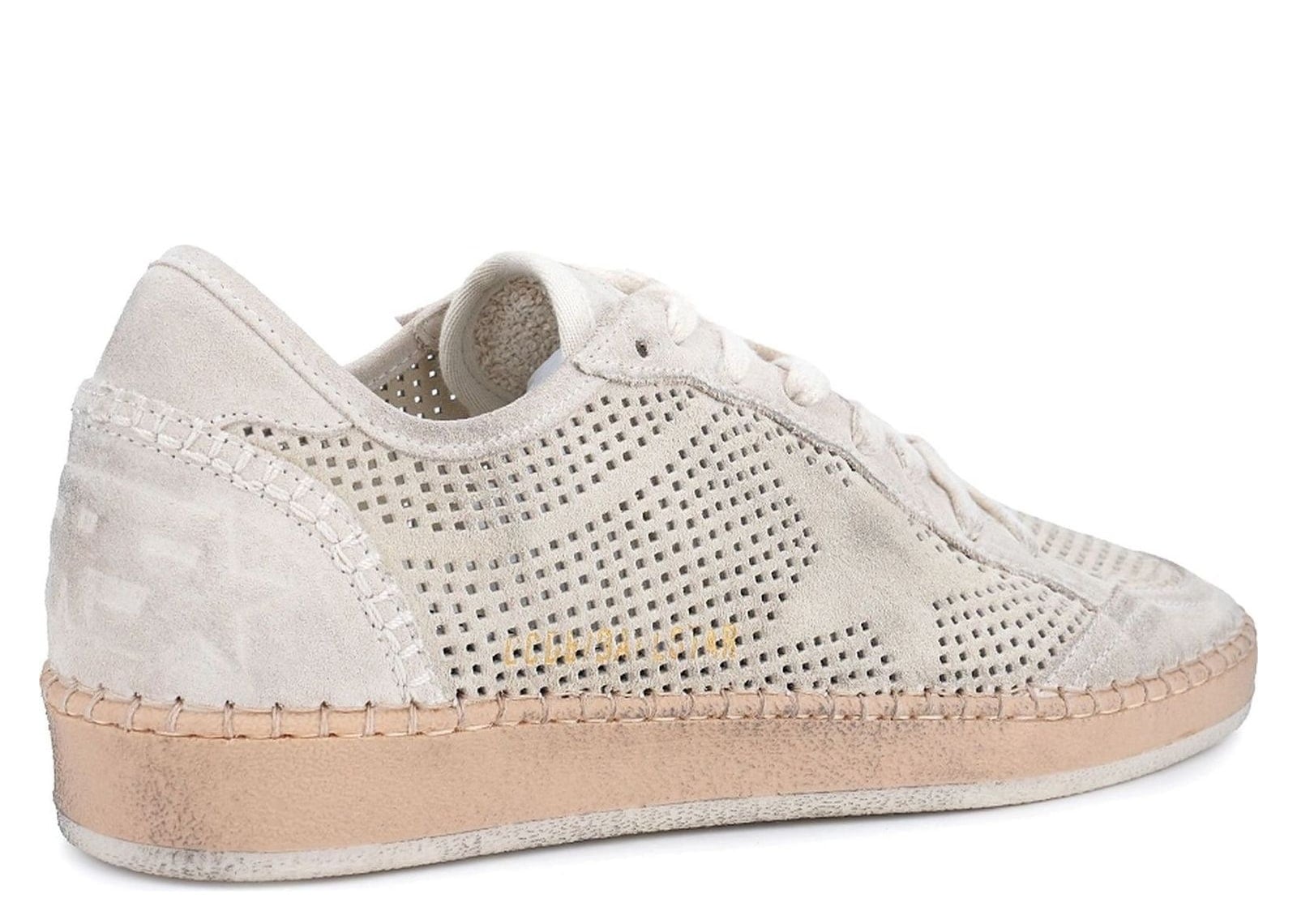 Golden Goose Ball Star Perforated Beige Suede Tone-on-Tone Star - görsel 2