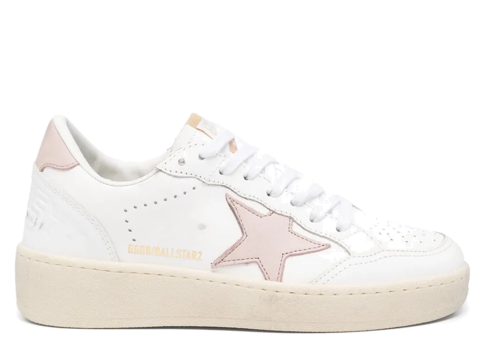 Golden Goose Ball-Star Pink Nubuck Star Heel Tab (W)