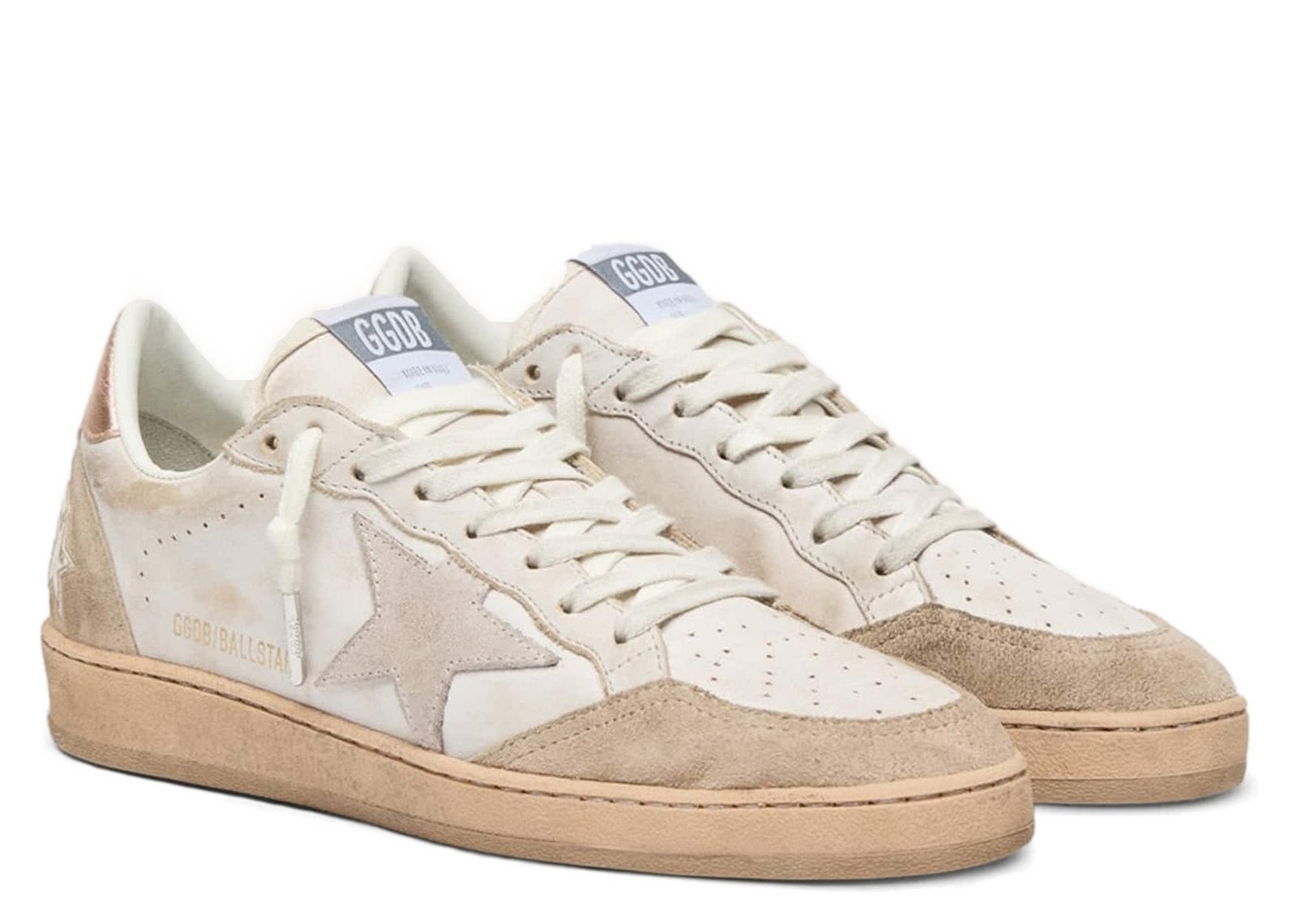 Golden Goose Ball-Star Pink Suede Star Silver Glitter Edges Rose Gold Heel Tab (W) - görsel 2