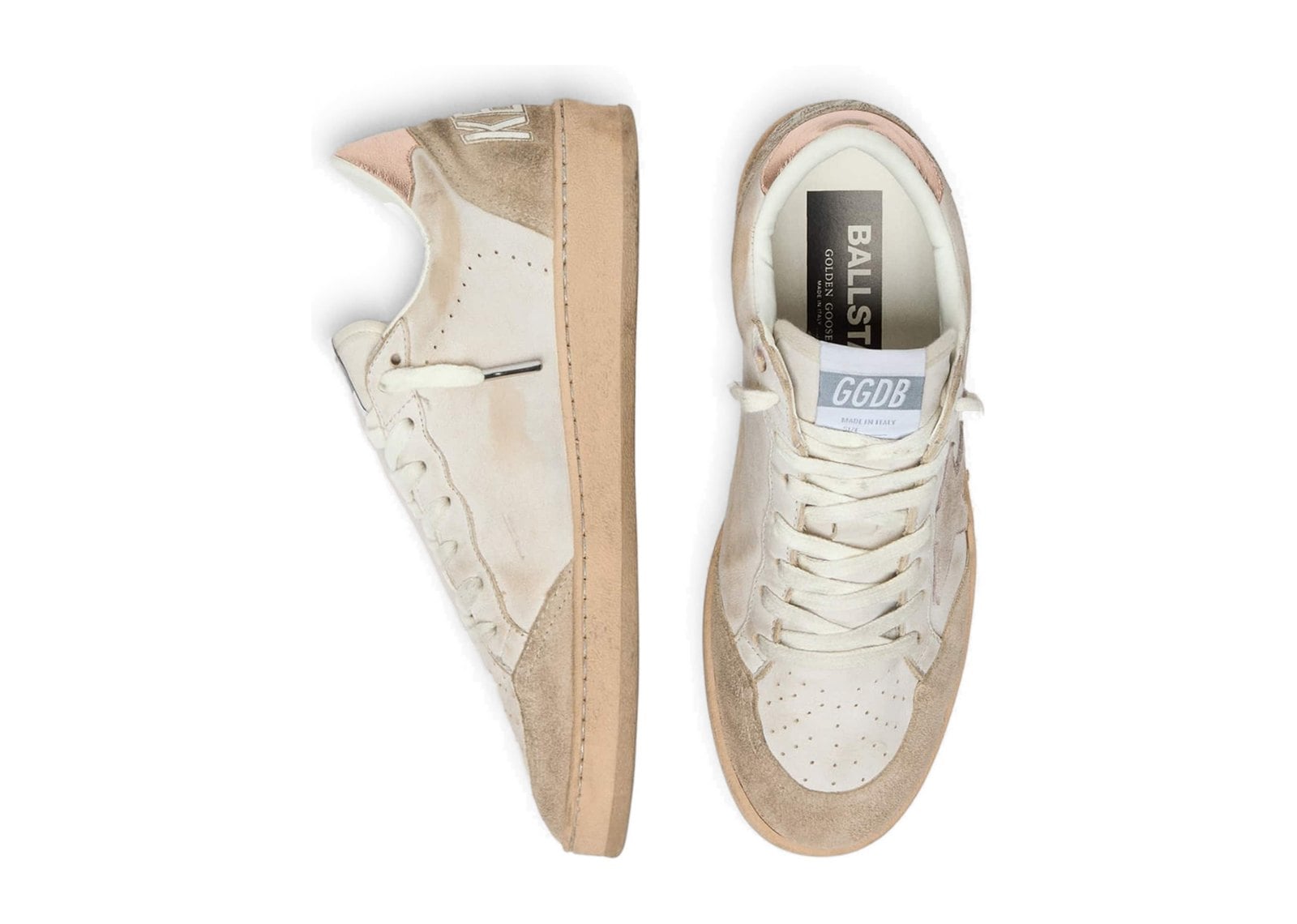 Golden Goose Ball-Star Pink Suede Star Silver Glitter Edges Rose Gold Heel Tab (W) - görsel 3