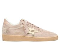 Golden Goose Ball-Star Powder-Pink Suede Metallic Gold Star (W)