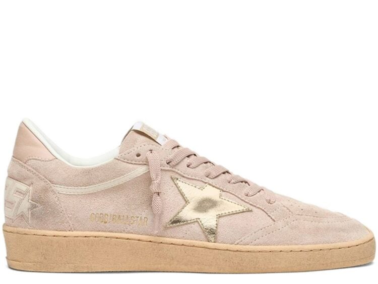 Golden Goose Ball-Star Powder-Pink Suede Metallic Gold Star (W)