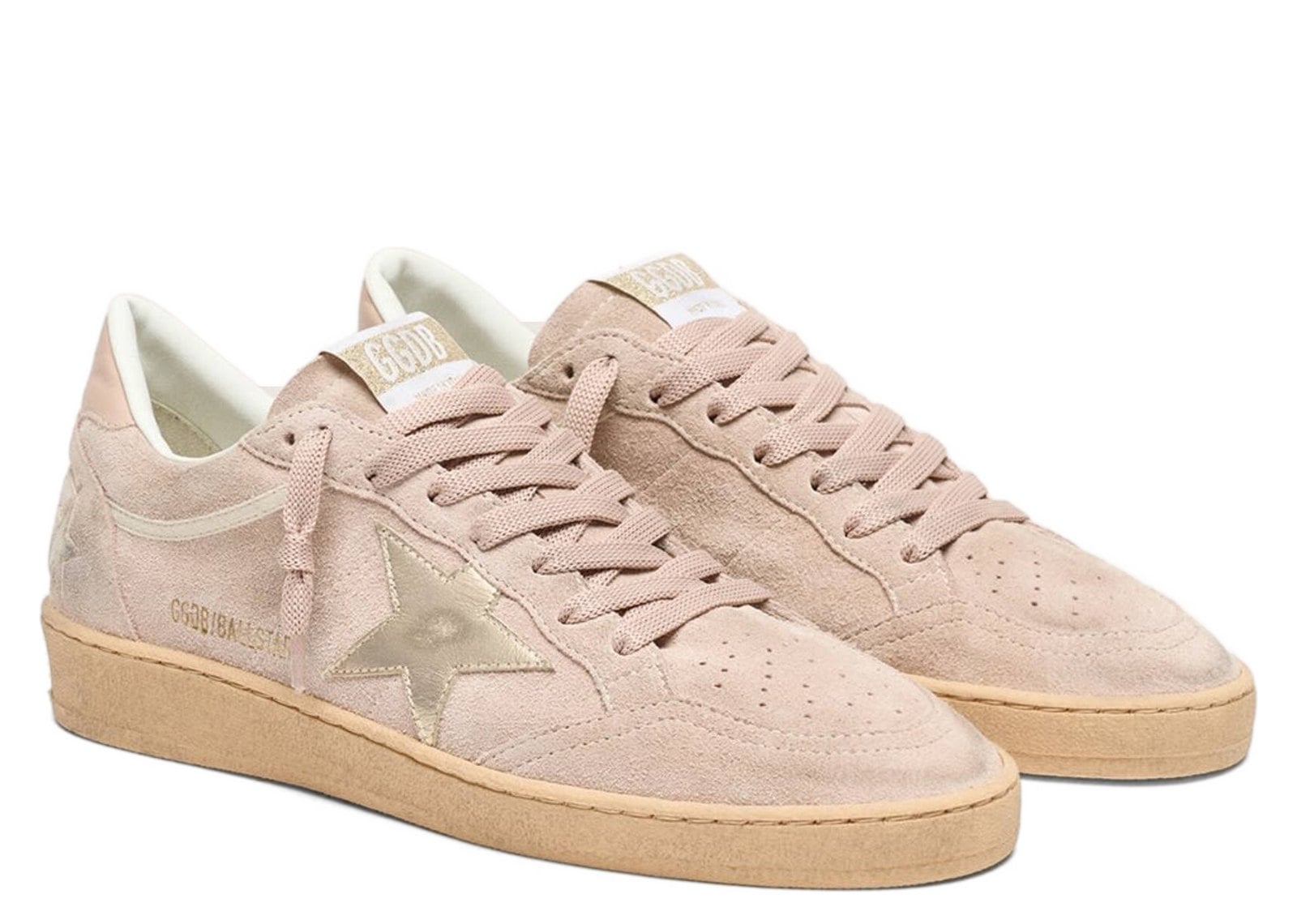 Golden Goose Ball-Star Powder-Pink Suede Metallic Gold Star (W) - görsel 2