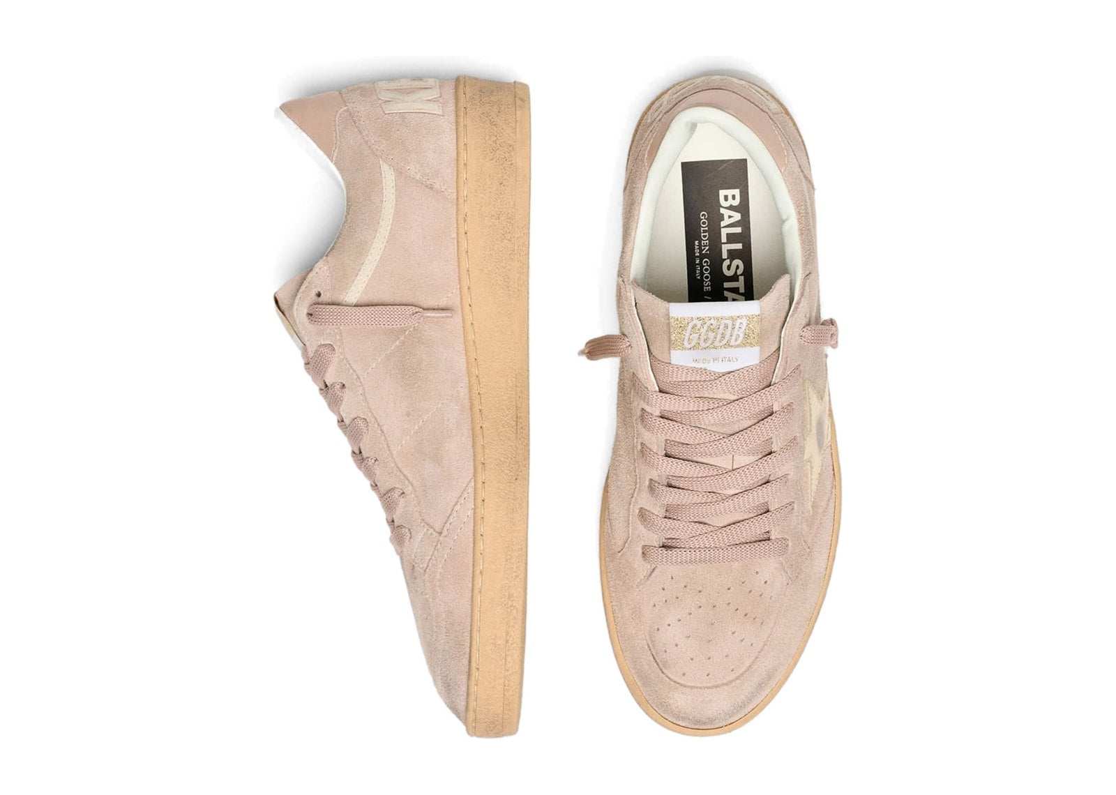 Golden Goose Ball-Star Powder-Pink Suede Metallic Gold Star (W) - görsel 3