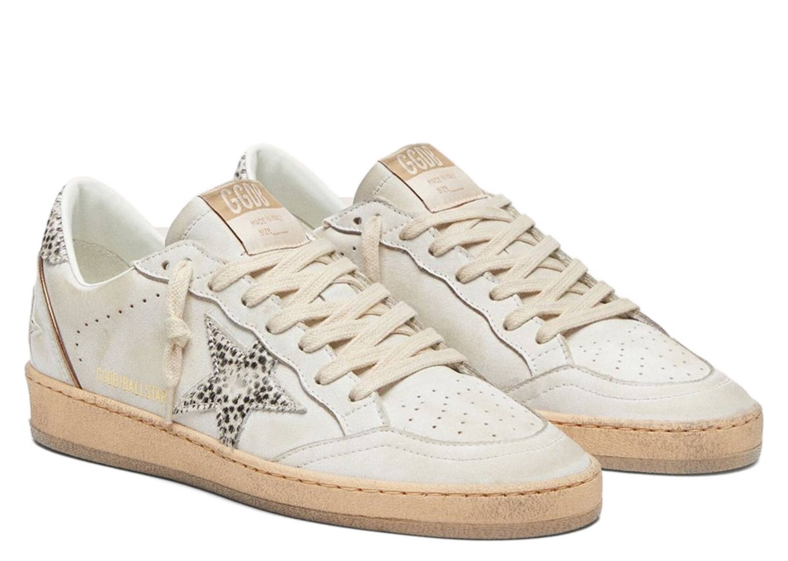 Golden Goose Ball-Star White Leather Animal-Print Pony Skin Star (W) - görsel 2