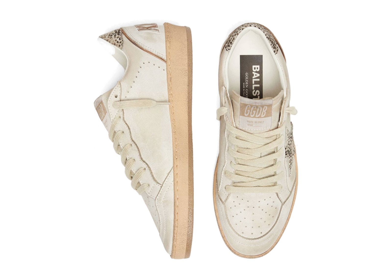 Golden Goose Ball-Star White Leather Animal-Print Pony Skin Star (W) - görsel 3