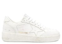 Golden Goose Ball-Star White Leather Star Heel Tab (W)