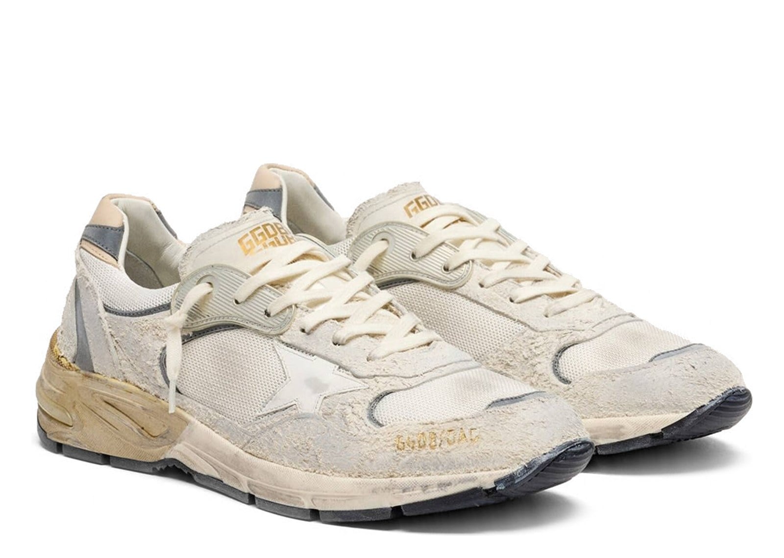 Golden Goose Dad-Star Beige Suede Mesh White Star Beige Heel Tab - görsel 2