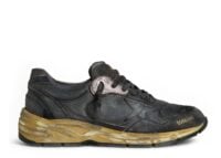Golden Goose Dad-Star Black Naplak Crackle Leather Black Star Heel Tab