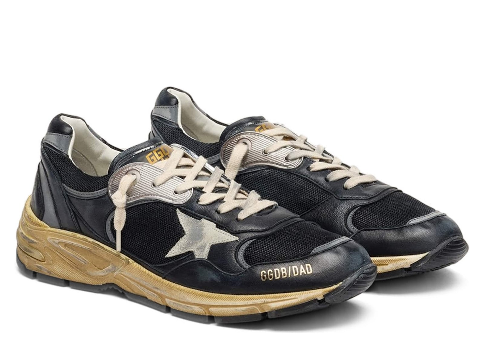 Golden Goose Dad-Star Black Silver Mesh Nappa Ice-Gray Star (W) - görsel 2