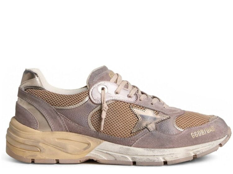 Golden Goose Dad-Star Lilac Suede Mesh Laminated Leather Star Heel Tab (W)
