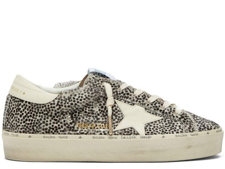 Golden Goose Hi-Star Black White Pony Skin White Leather Star (W)