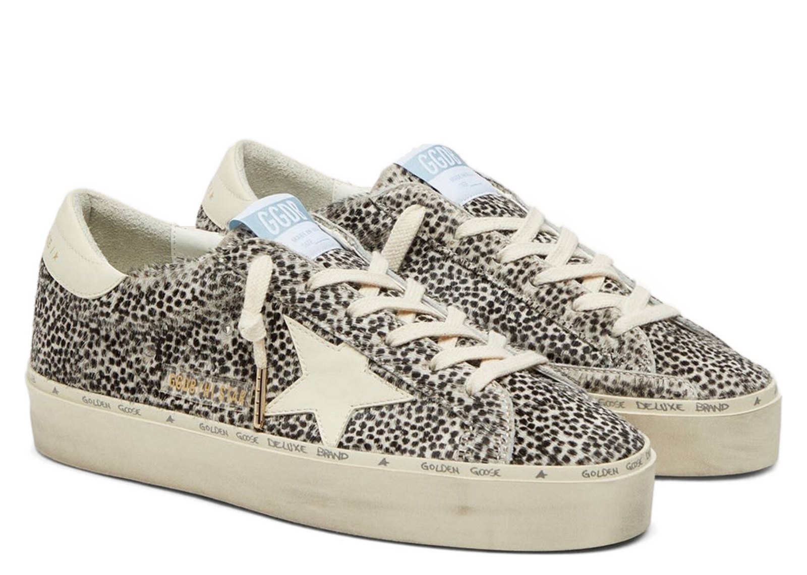 Golden Goose Hi-Star Black White Pony Skin White Leather Star (W) - görsel 2