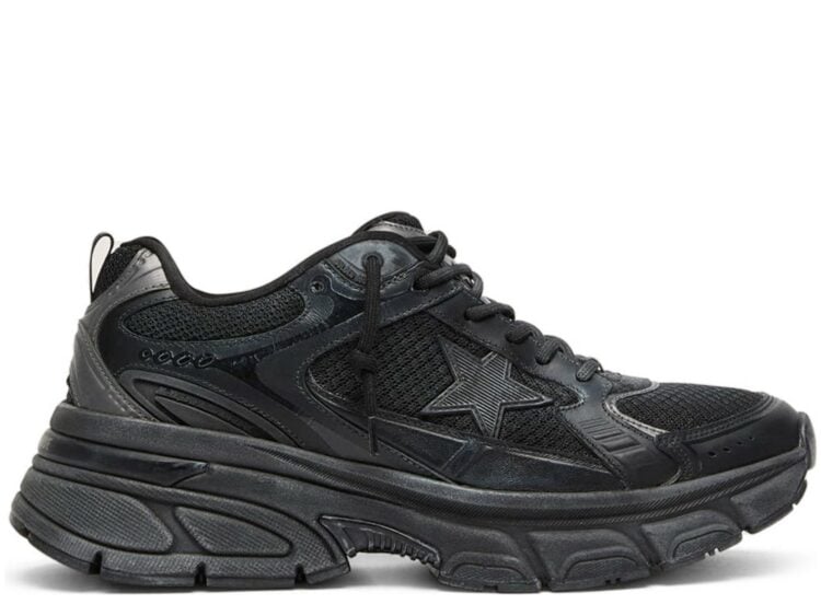 Golden Goose Lightstar Black Leather Mesh Black Star (W)