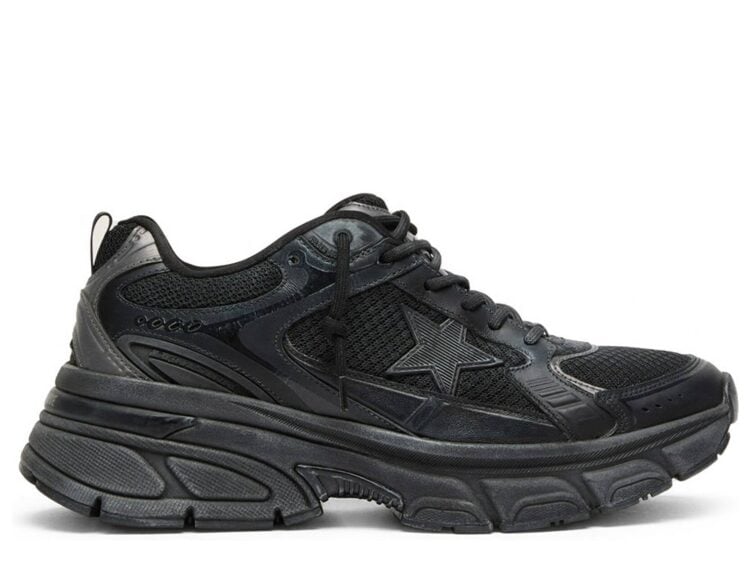 Golden Goose Lightstar Black Leather Mesh Black Star