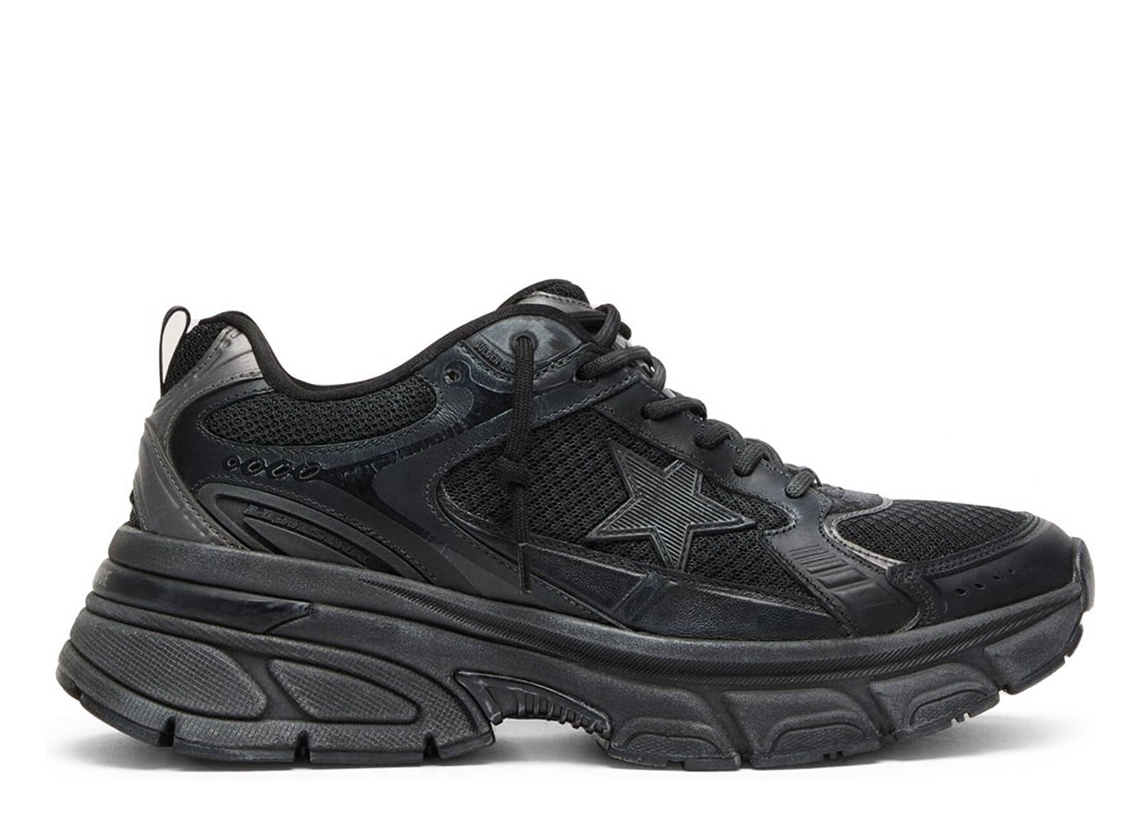 Golden Goose Lightstar Black Leather Mesh Black Star