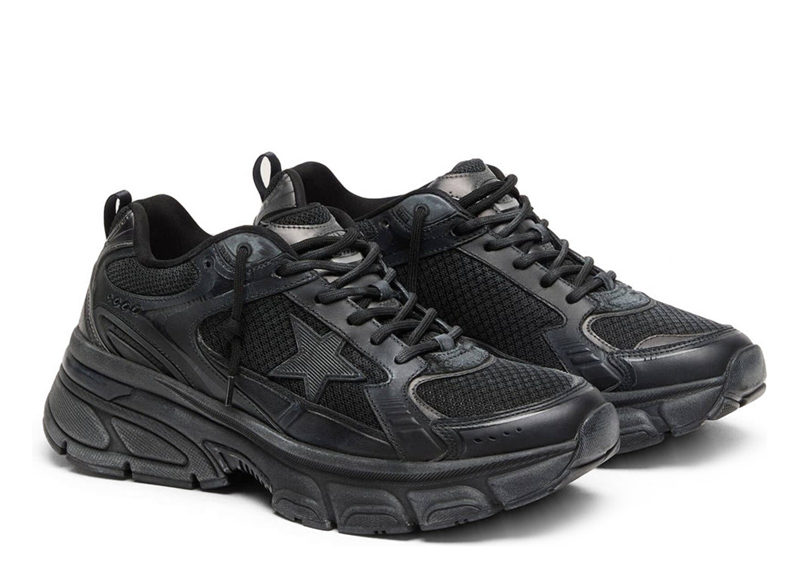 Golden Goose Lightstar Black Leather Mesh Black Star - görsel 2