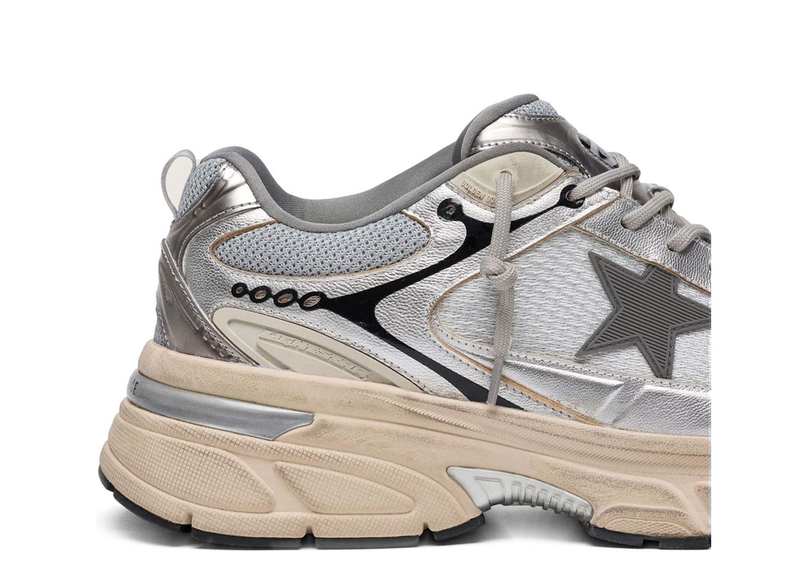 Golden Goose Lightstar Gray Silver Mesh Black Trim Gray Star (W) - görsel 4