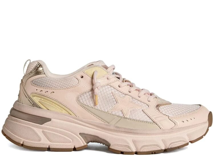 Golden Goose Lightstar Pink Leather Mesh Upper Pink Star (W)