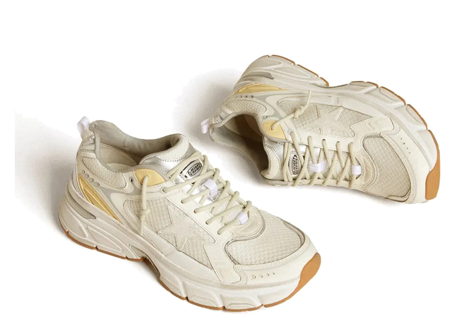 Golden Goose Lightstar White Leather Mesh Worn White Star (W) - görsel 2