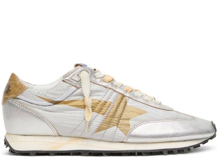 Golden Goose Marathon Silver Ripstop Nylon Gold Star (W)