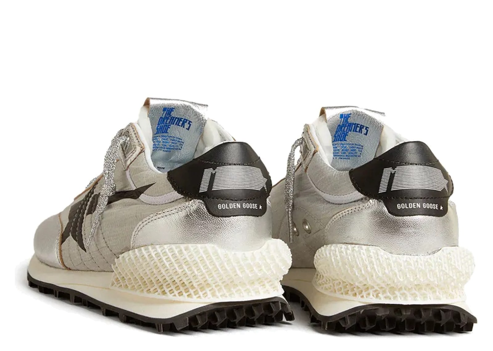 Golden Goose Marathon Silver Ripstop Nylon Upper Black Star (W) - görsel 3