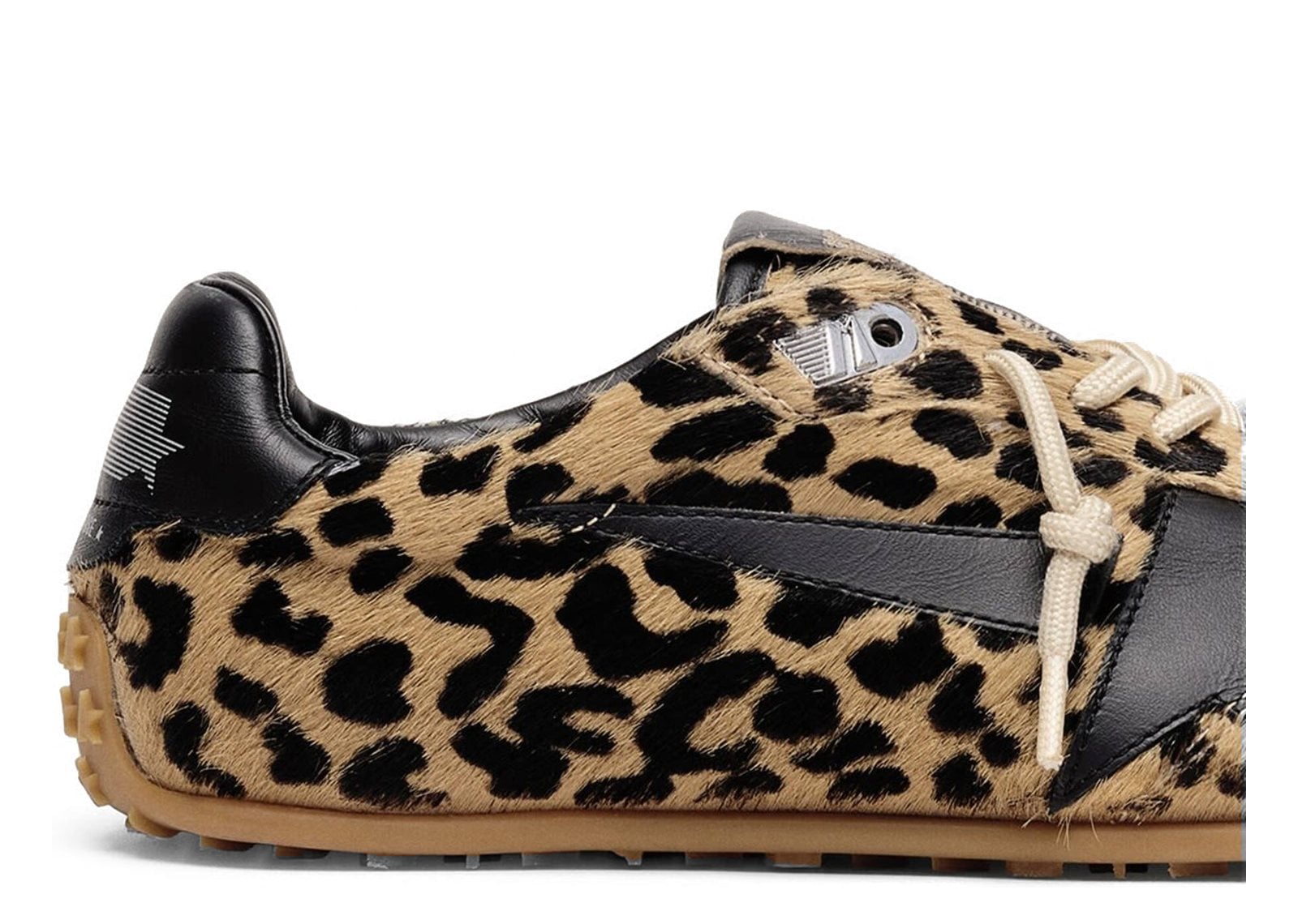 Golden Goose Marathon Speed Beige Black Leopard Pony Black Leather Star - görsel 4