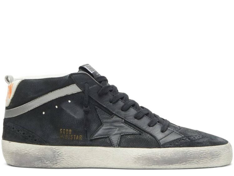 Golden Goose Mid Star Black Nubuck Black Star Silver Flash