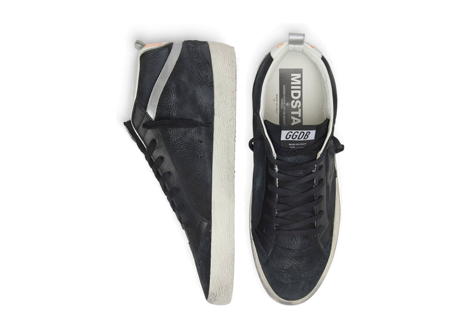 Golden Goose Mid Star Black Nubuck Black Star Silver Flash - görsel 3