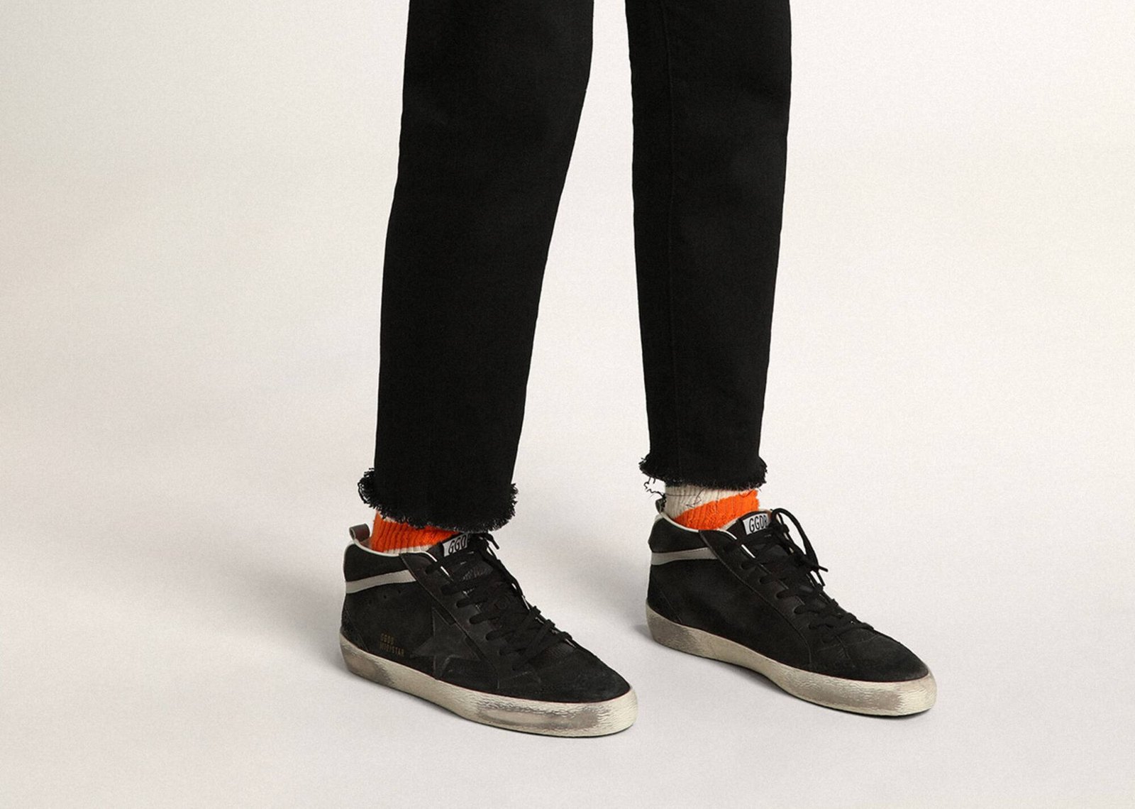 Golden Goose Mid Star Black Nubuck Black Star Silver Flash - görsel 4