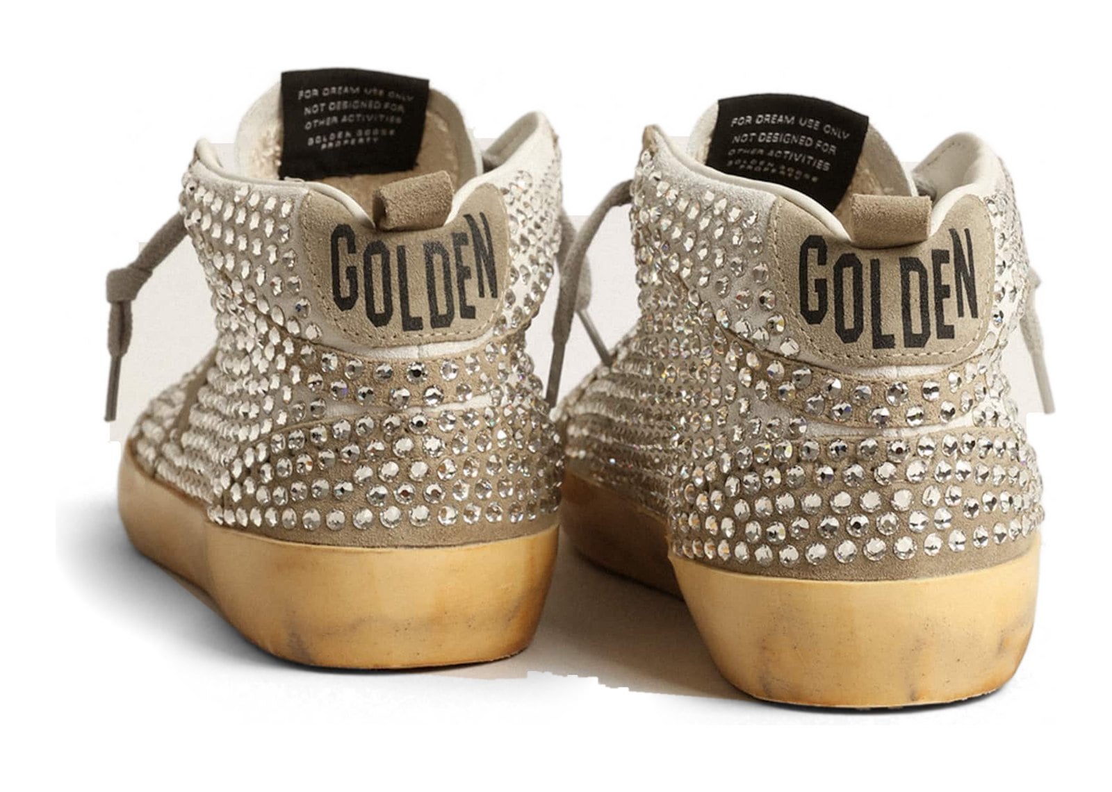 Golden Goose Mid Star White Dove-Gray Suede Swarovski Crystals (W) - görsel 2