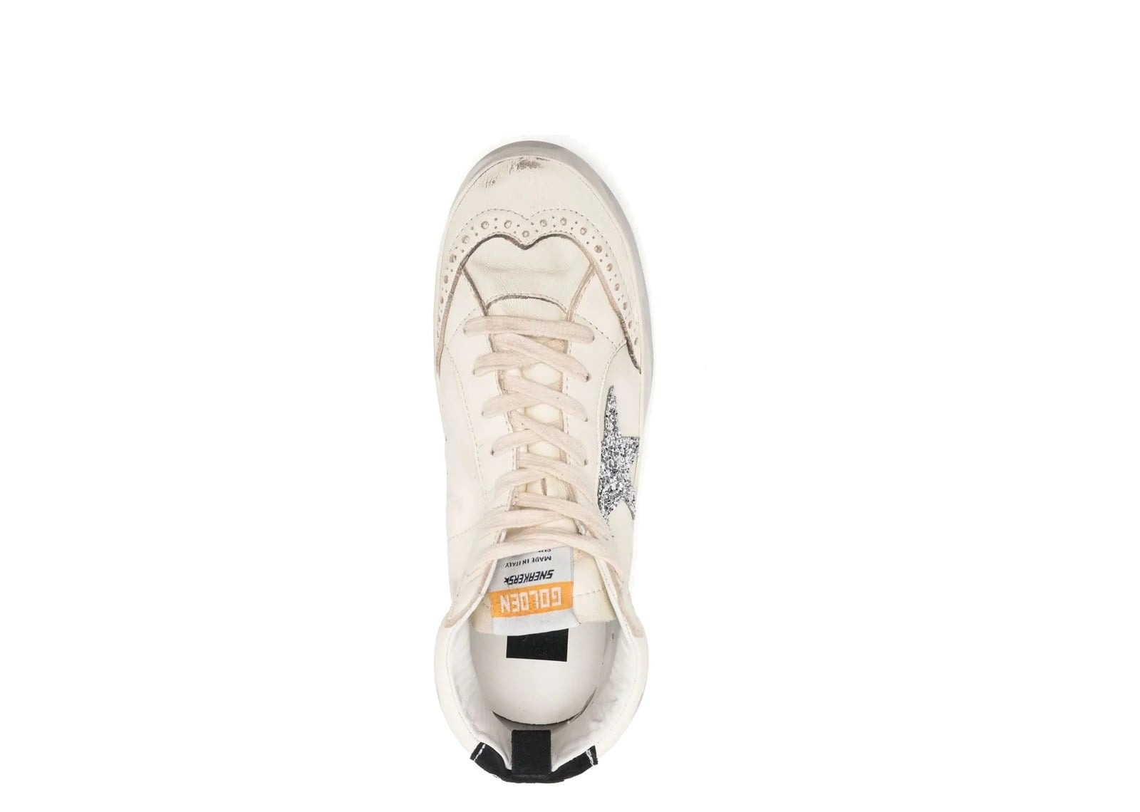 Golden Goose Mid Star White Nappa Leather Silver Glitter Star (W) - görsel 4