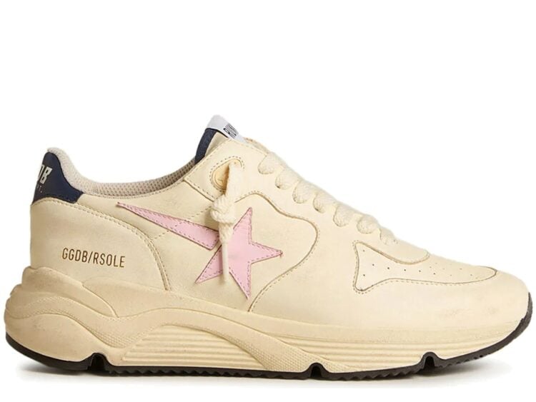 Golden Goose Running Sole Nappa Leather Pink Leather Star Blue Leather Heel Tab (W)