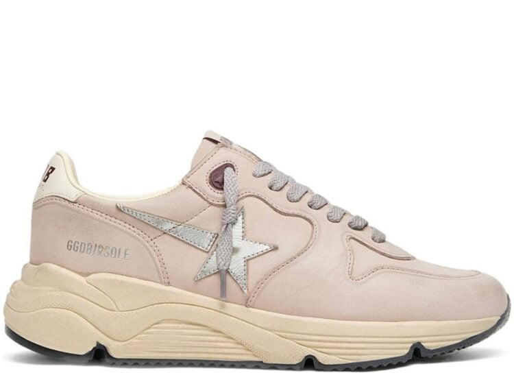 Golden Goose Running Sole Powder-Pink Leather Silver Star (W)