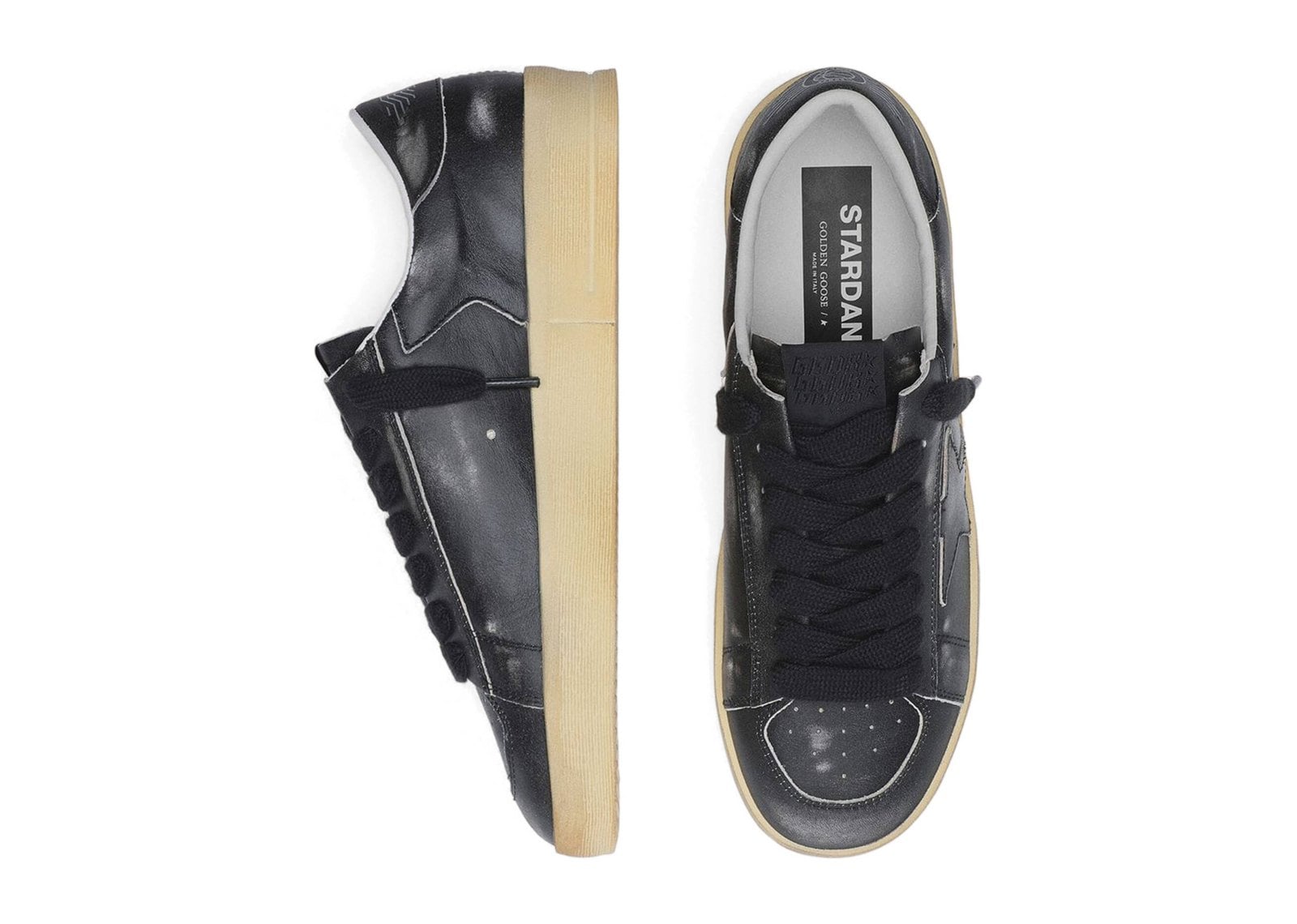 Golden Goose Stardan Black Leather Black Star Heel Tab - görsel 3