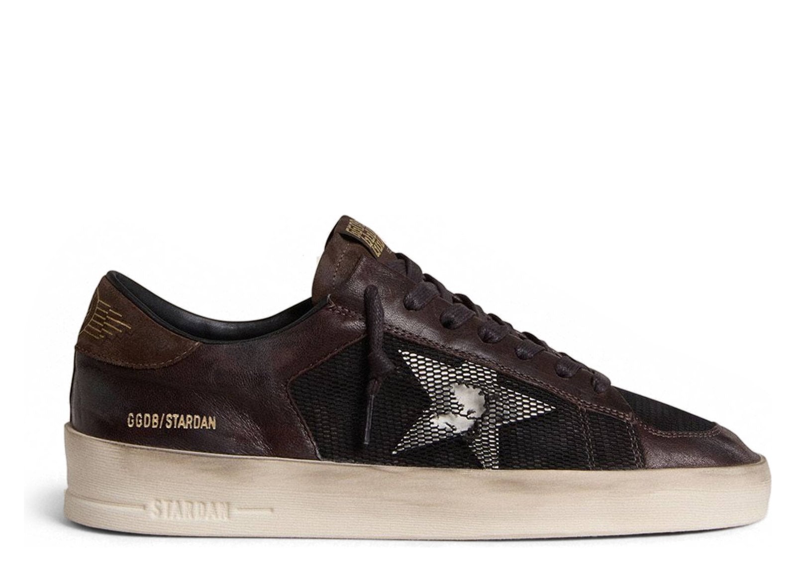 Golden Goose Stardan Brown Suede Black Mesh White Leather Star