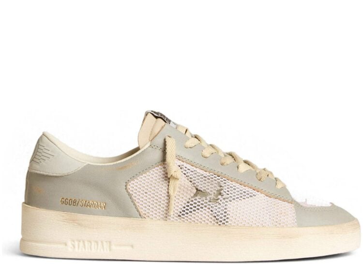 Golden Goose Stardan Gray Nappa Leather White Mesh Gray Leather Star (W)