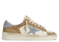 Golden Goose Stardan LTD White Leather Tobacco Suede Light Blue Suede Star Heel Tab (W)