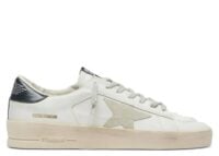 Golden Goose Stardan White Leather Ice Gray Suede Star Navy Heel Tab
