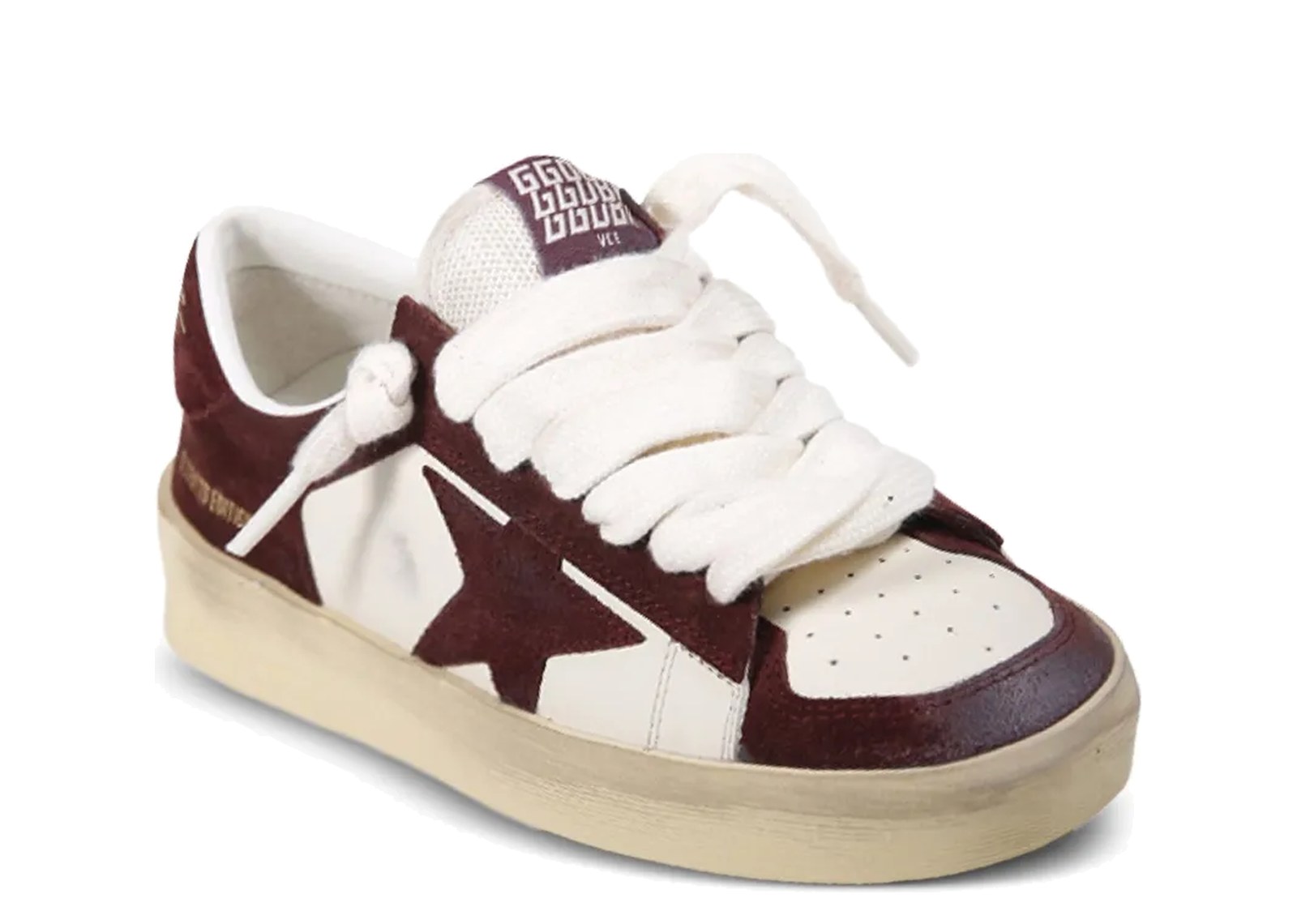 Golden Goose Stardan White Nappa Burgundy Suede Star Heel Tab (W) - görsel 2