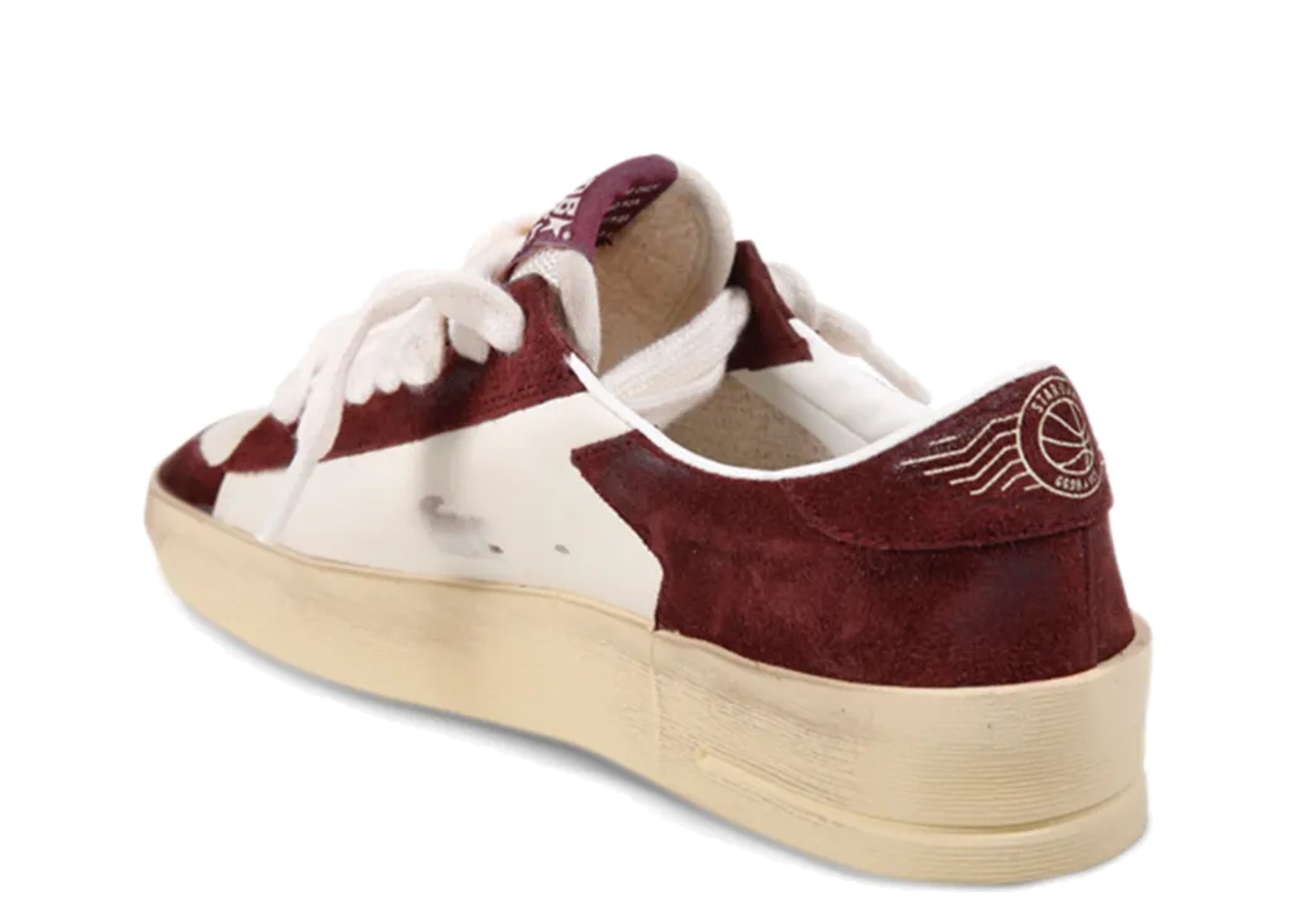 Golden Goose Stardan White Nappa Burgundy Suede Star Heel Tab (W) - görsel 3