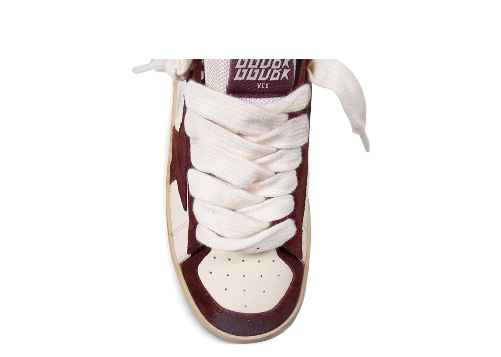 Golden Goose Stardan White Nappa Burgundy Suede Star Heel Tab (W) - görsel 4