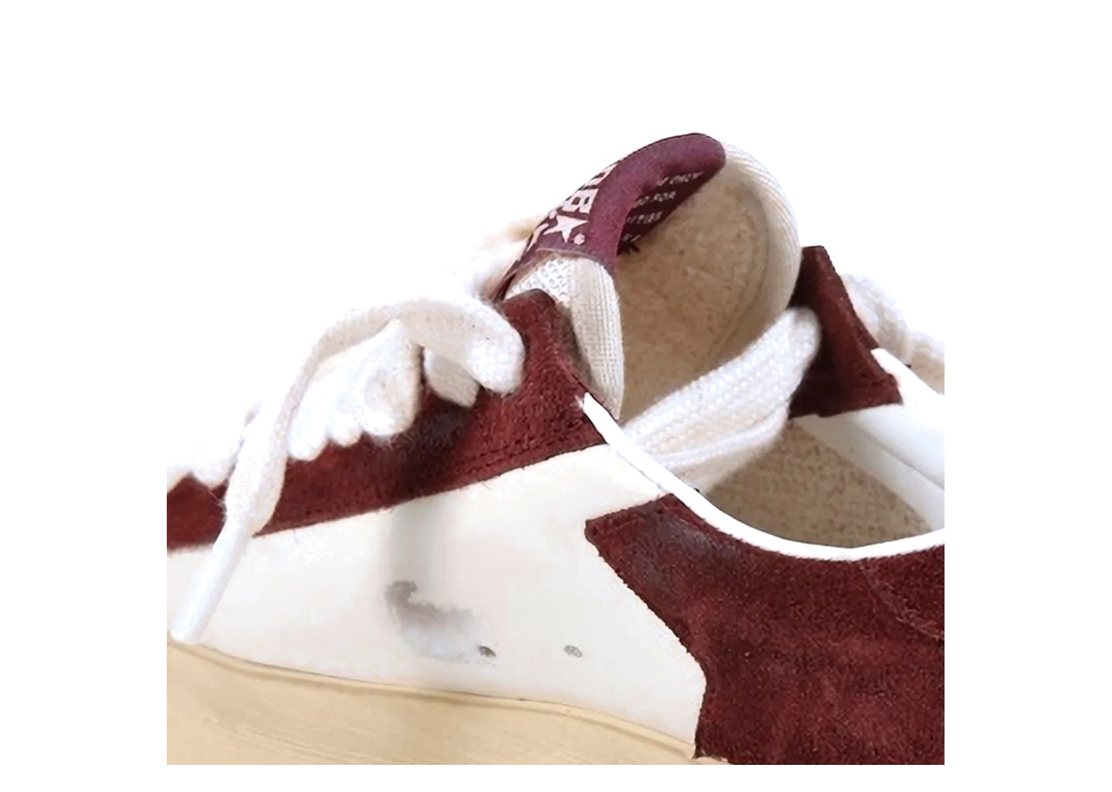 Golden Goose Stardan White Nappa Burgundy Suede Star Heel Tab (W) - görsel 5