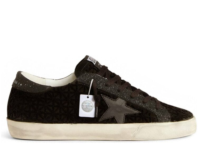 Golden Goose Super-Star Black Pattern Gray Star (W)