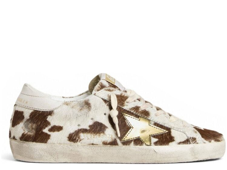 Golden Goose Super-Star Cow Print Pony Skin Gold Star (W)