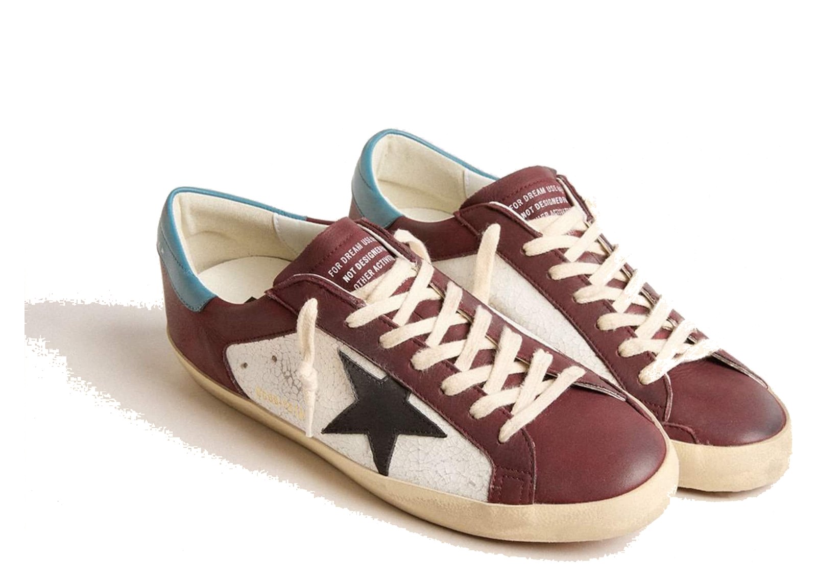 Golden Goose Super-Star Crackle Leather Brown Star Teal Heel Tab (M) - görsel 3
