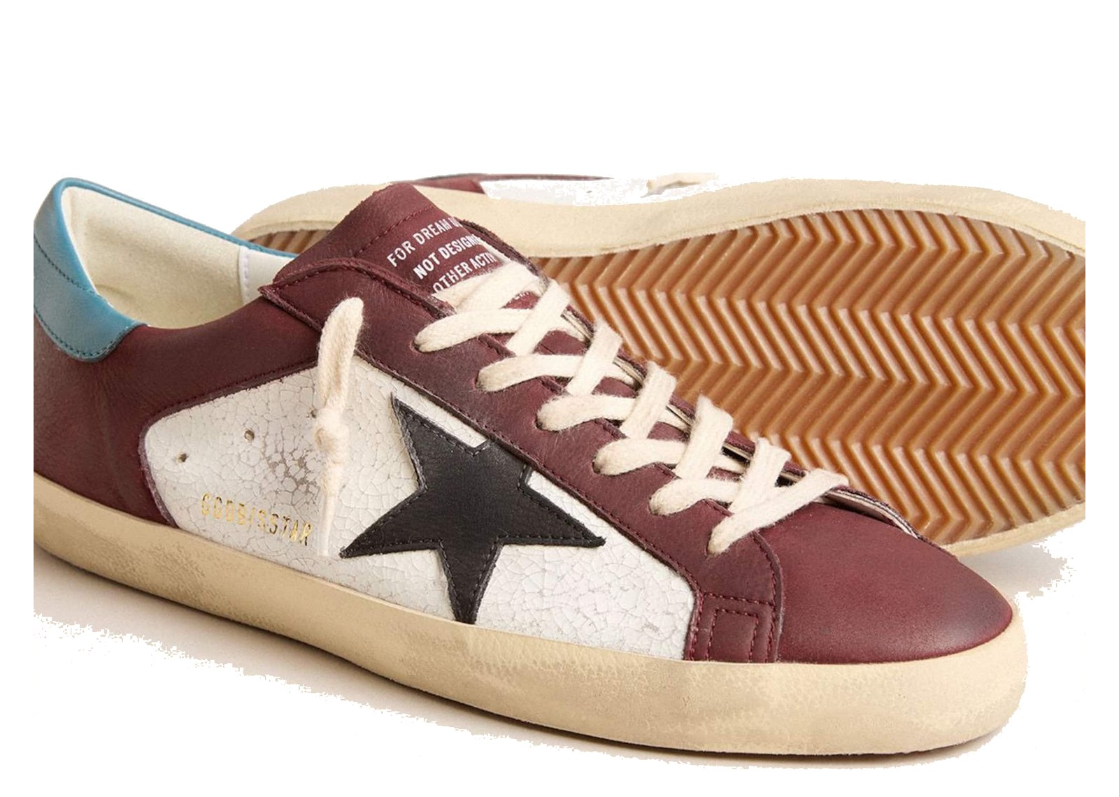 Golden Goose Super-Star Crackle Leather Brown Star Teal Heel Tab (M) - görsel 4