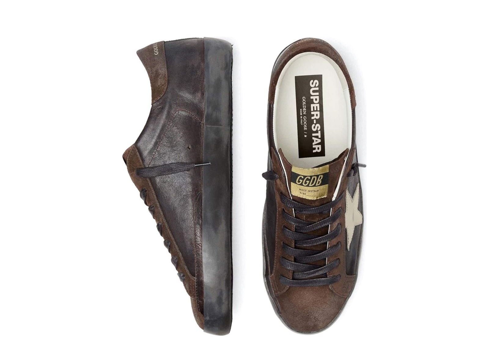 Golden Goose Super-Star Dark Brown Suede White Star Black Sole - görsel 3