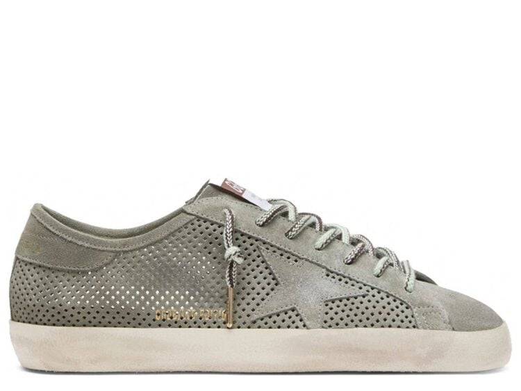 Golden Goose Super-Star Gray Perforated Suede Tone On Tone Star